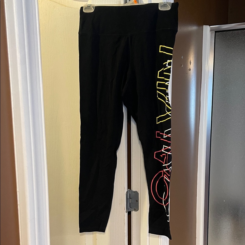 Calvin Klein Black Leggings with Yellow and Red Logo